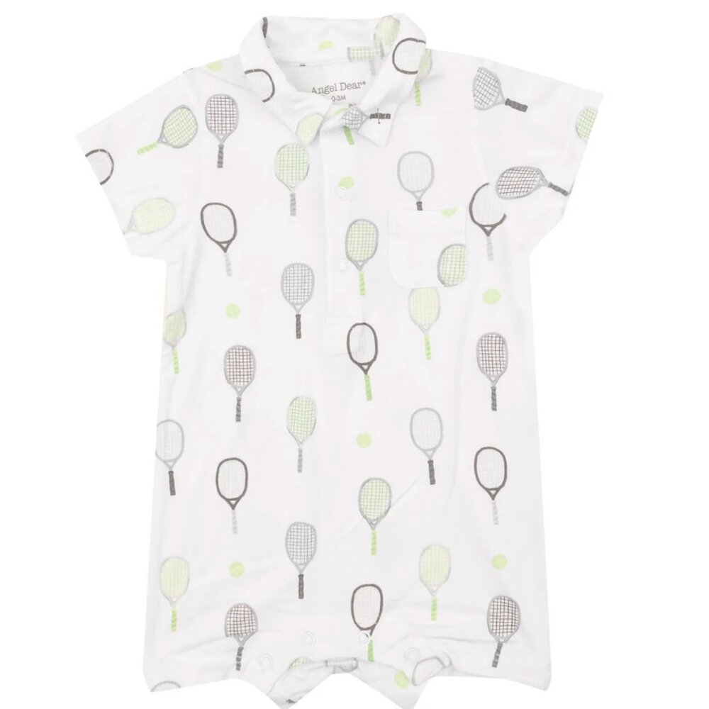 Angel Dear Baby Romper with Tennis Racket Print
